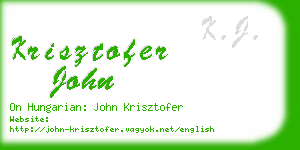 krisztofer john business card